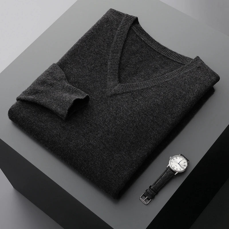 Ashbourner Classic V-Neck Cashmere Jumper