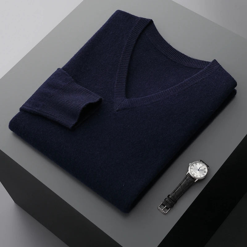 Ashbourner Classic V-Neck Cashmere Jumper