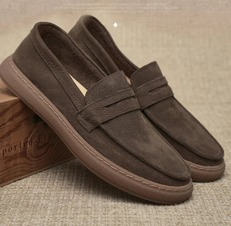 Italian Genuine Leather Men's Casual Shoes Fashion Business Loafers for Men Formal Shoes Designer Moccasins Lightweight Driving