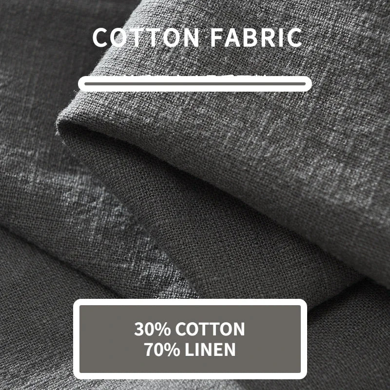 Summer New Linen Cotton Casual Shirt for Men Clothing Vintage Short Sleeve Streetwear C2759
