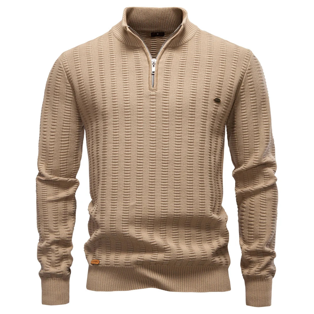 AIOPESON Luxury Striped Pullover Men Old Money Style Cotton Knitwear Thick Warm Crew Neck Winter Social Sweater Male
