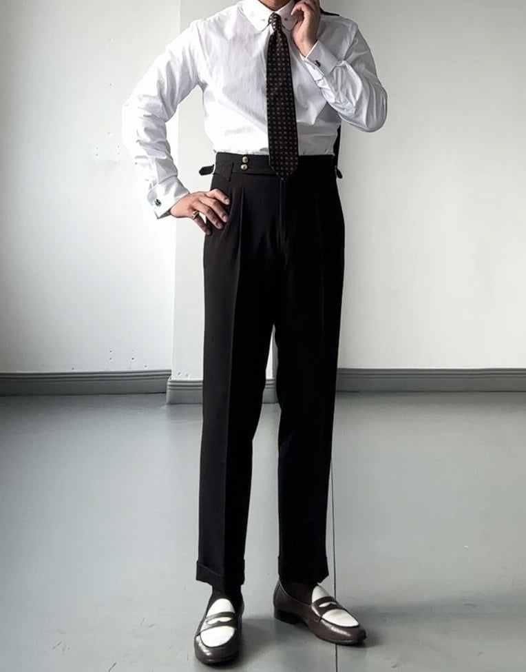 High Waist Slim Fit Business Man Suits Pants Summer 2025 Cheap Elegant Fashion Chinese Homme Up Straight Suit Trousers for Men