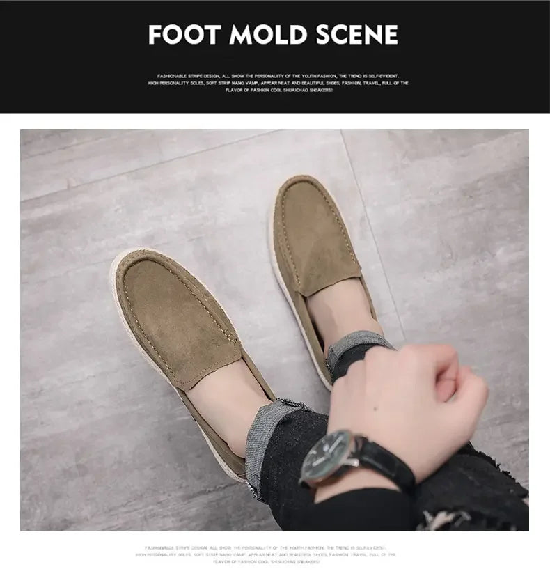 Casual Shoes for Men Fashion Men's Suede Loafers New Comfortable Soft Male Board Shoes Hard Wearing Men's Flats Chaussure Hommes