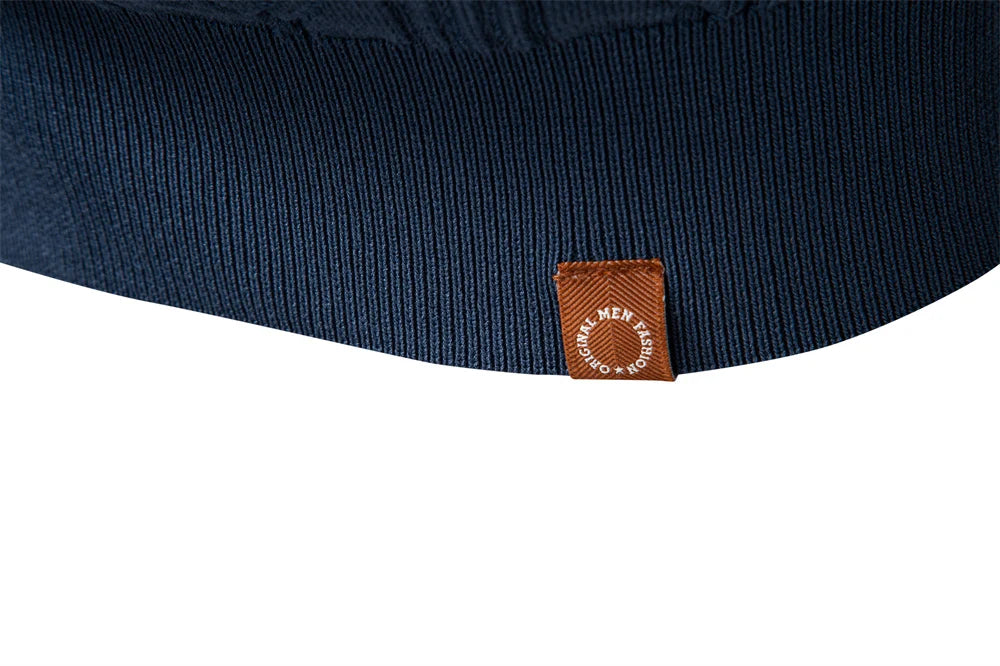 AIOPESON 2025 Modern V-neck Polo Men Solid Color Long Sleeve Fashion Forward Cut Luxury Business Social Premium Sweaters Male