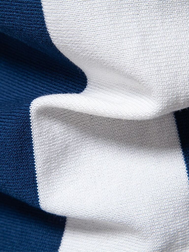 Navy Stripe Polo - Cross & Crown