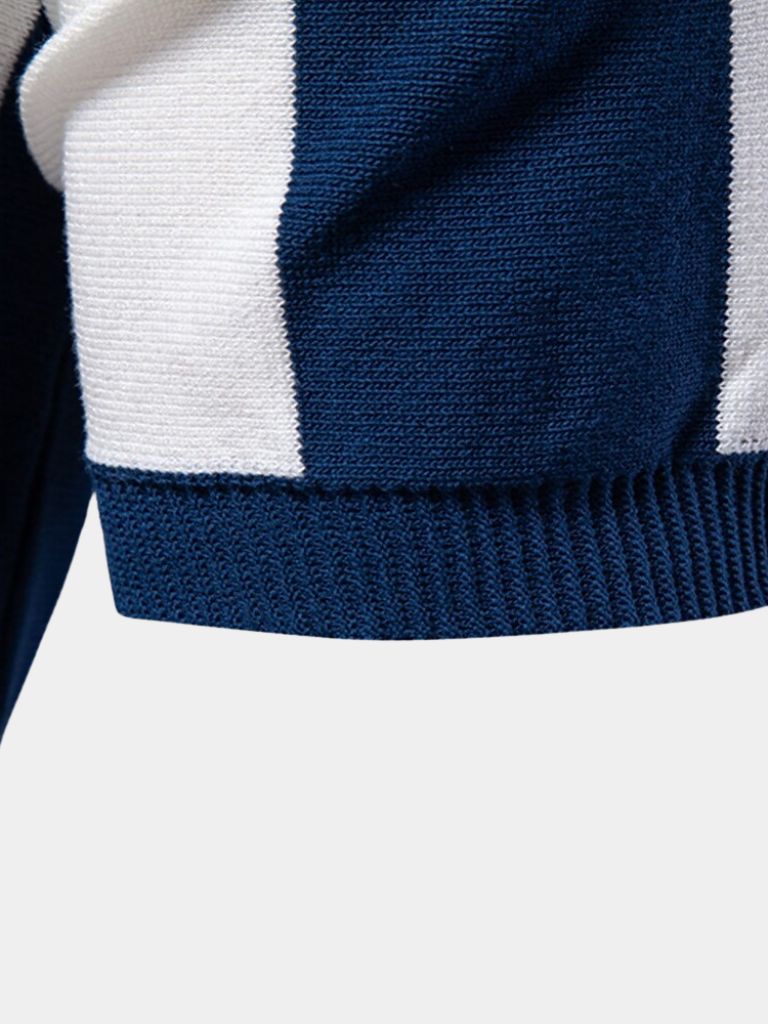 Navy Stripe Polo - Cross & Crown