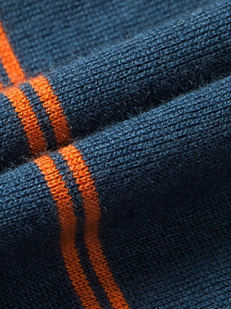 Navy Sunset Striped Polo - Cross & Crown