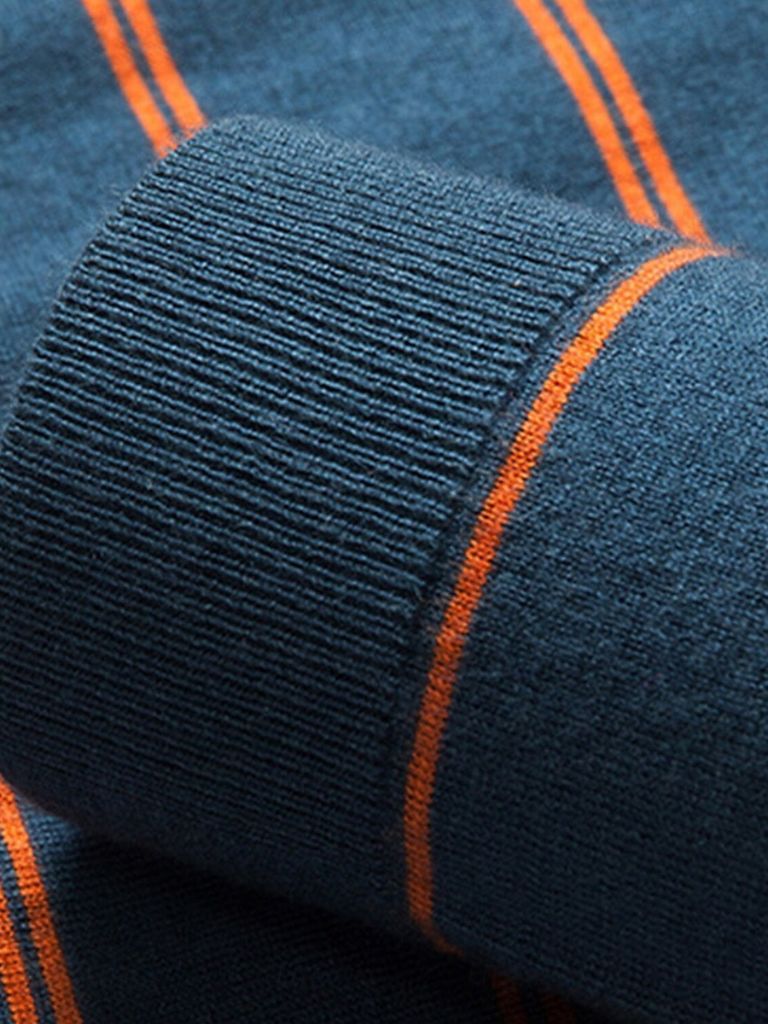 Navy Sunset Striped Polo - Cross & Crown