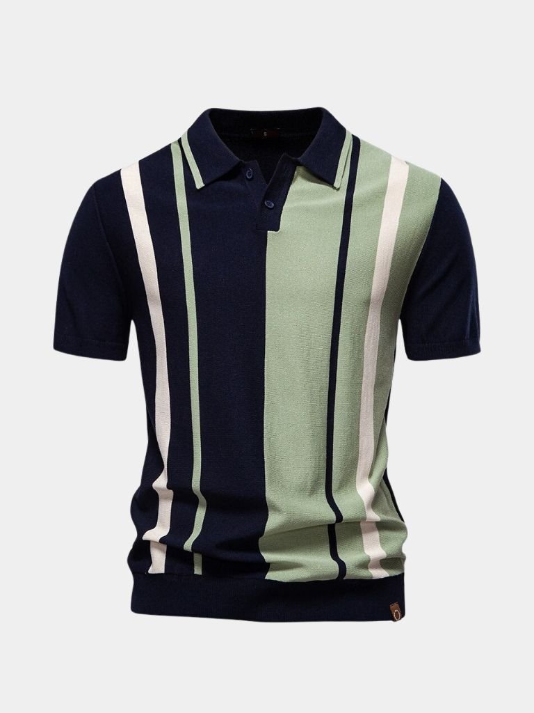 Retro Stripe Polo – Cross & Crown