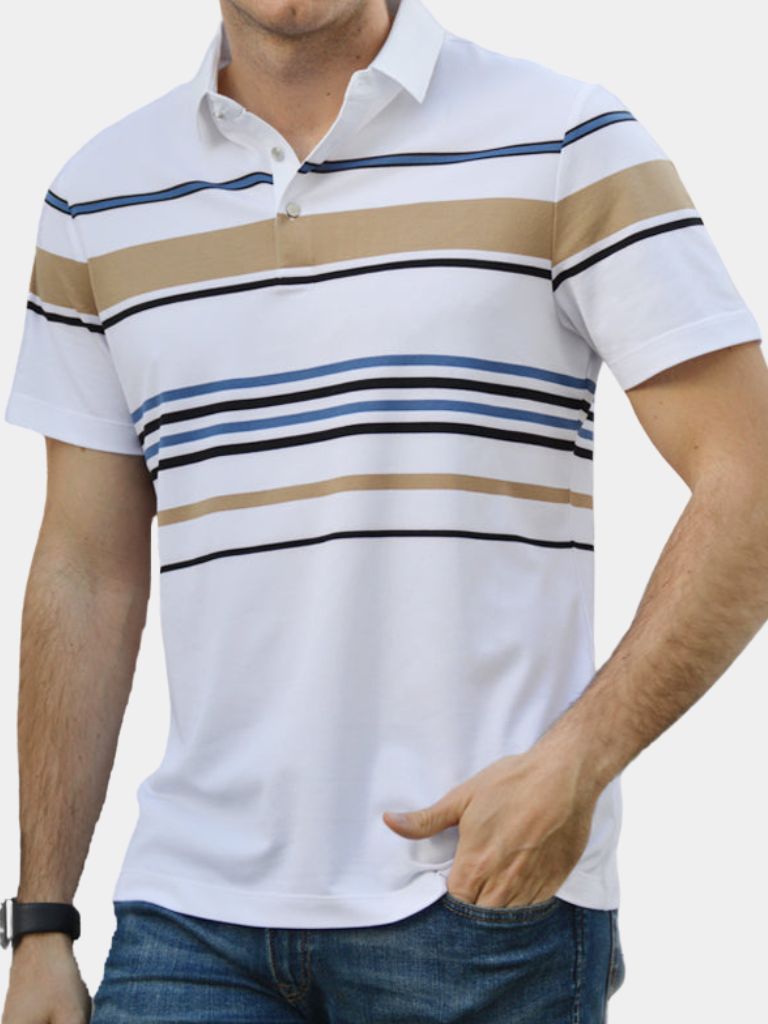 Sunset Stripe Polo – Cross & Crown
