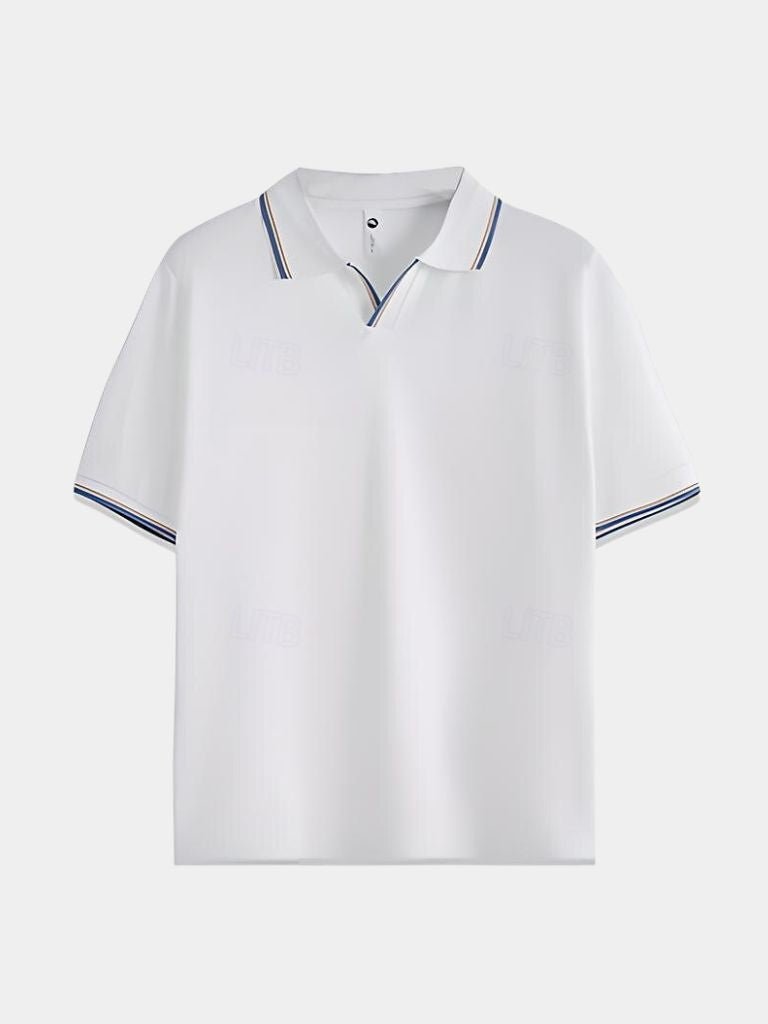 Timeless Black V-Neck Polo - Cross & Crown