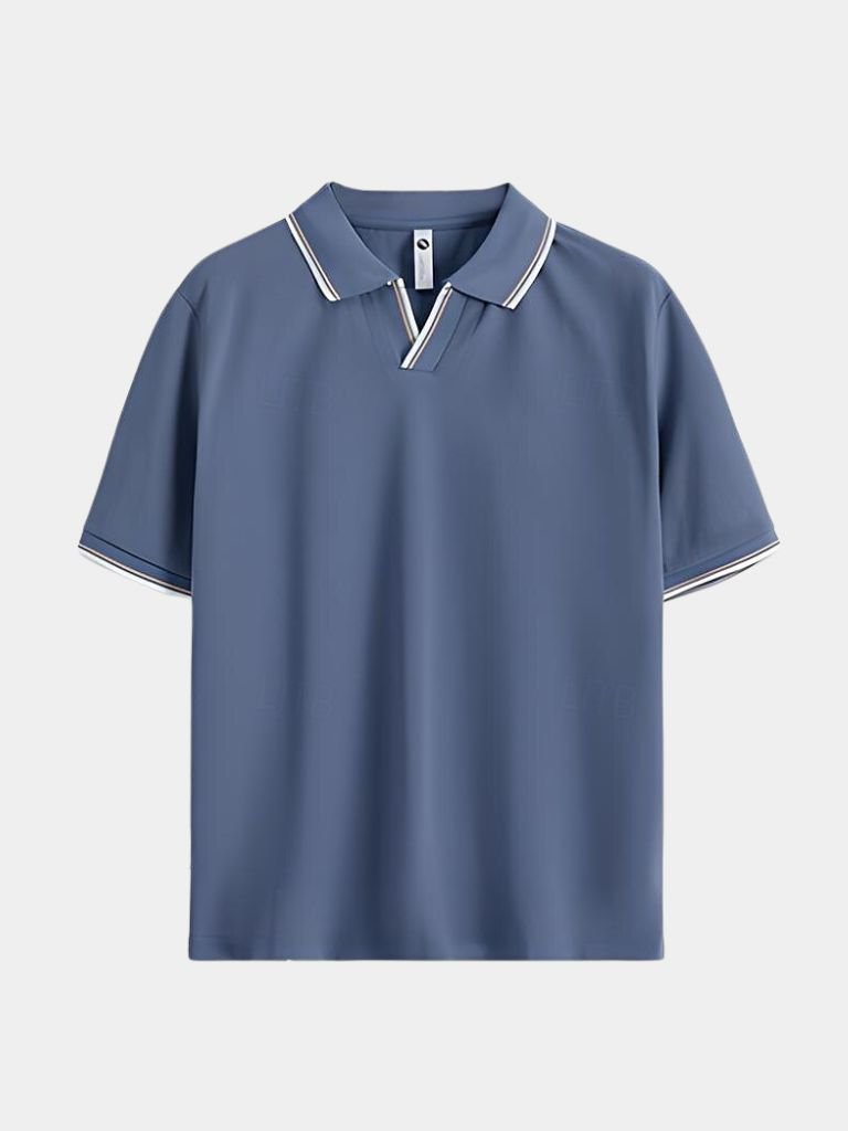 Timeless Black V-Neck Polo - Cross & Crown